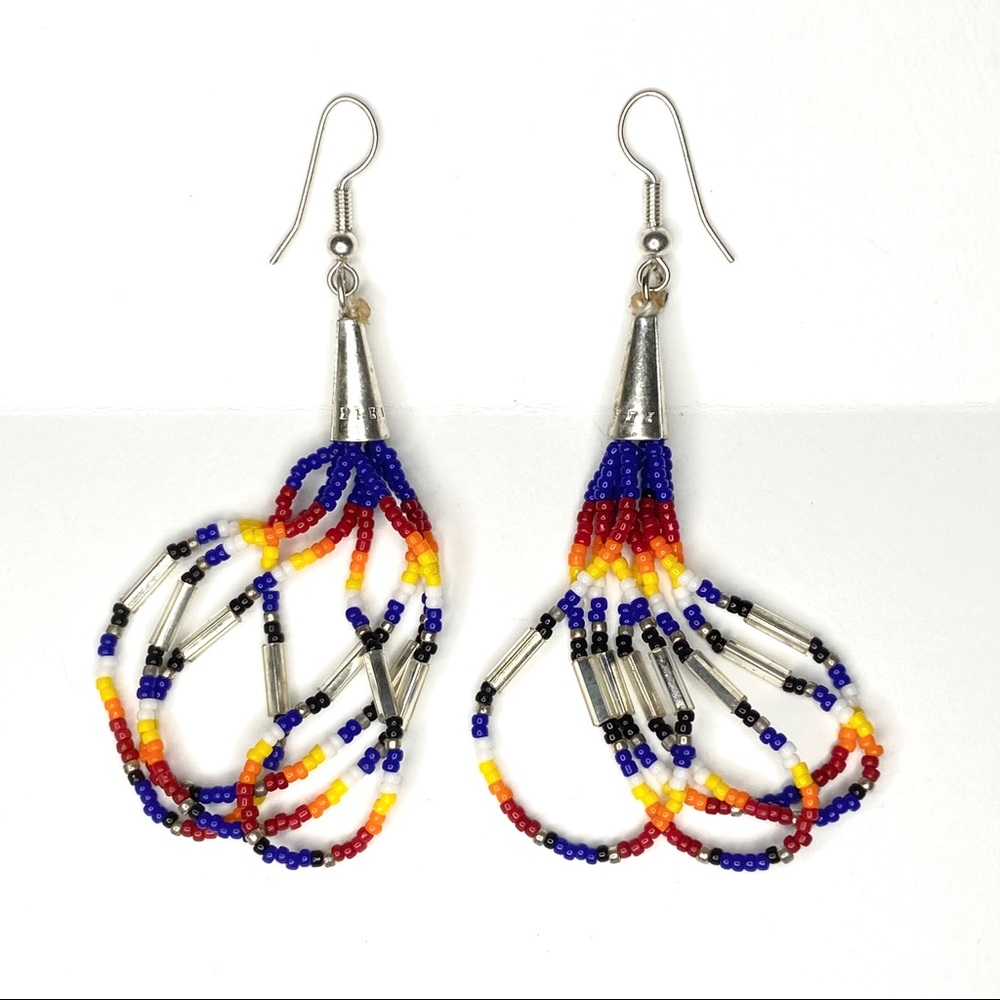 Sterling Silver Seed Bead Earrings